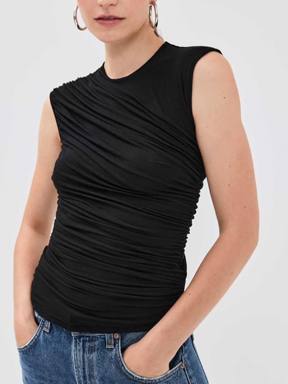 Agolde Ester Top in Black, Size Small